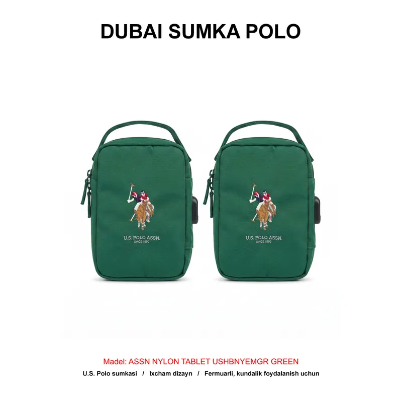DUBAI SUMKA POLO ASSN NYLON TABLET USHBNYEMGR GREEN