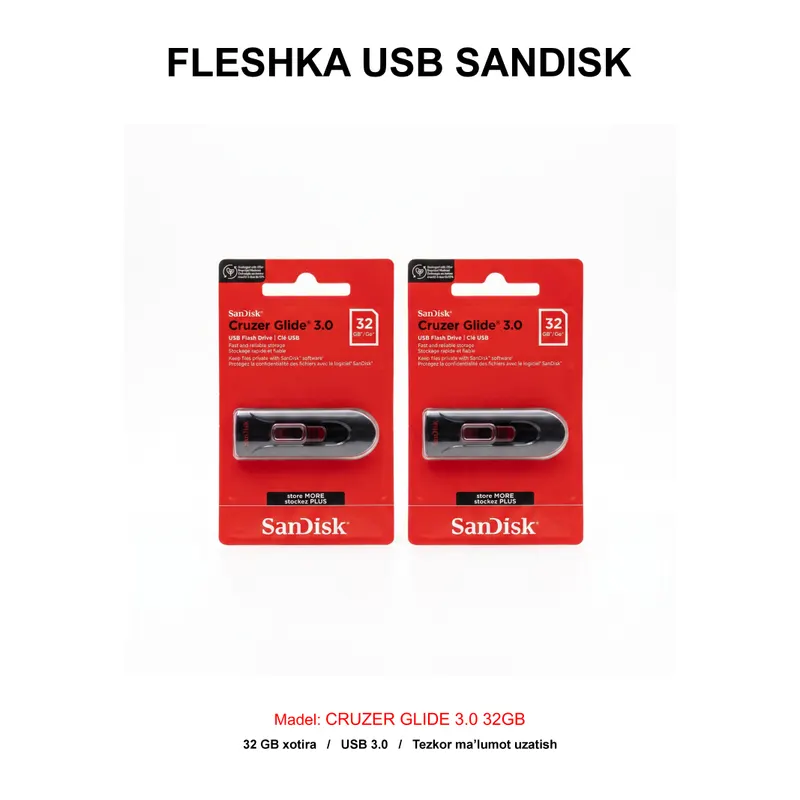 FLESHKA USB SANDISK CRUZER GLIDE 3.0 32GB