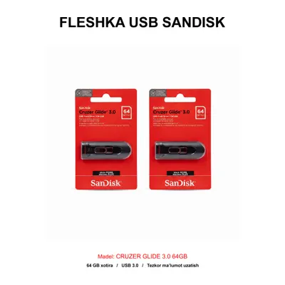 FLESHKA USB SANDISK CRUZER GLIDE 3.0 64GB