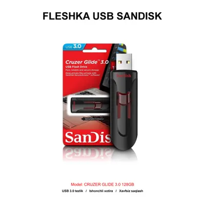 FLESHKA USB SANDISK CRUZER GLIDE 3.0 128GB