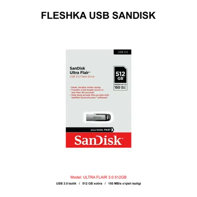 FLESHKA USB SANDISK ULTRA FLAIR 3.0 512GB