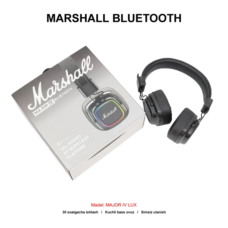 BLUETOOTH MARSHALL MAJOR IV LUX BLACK