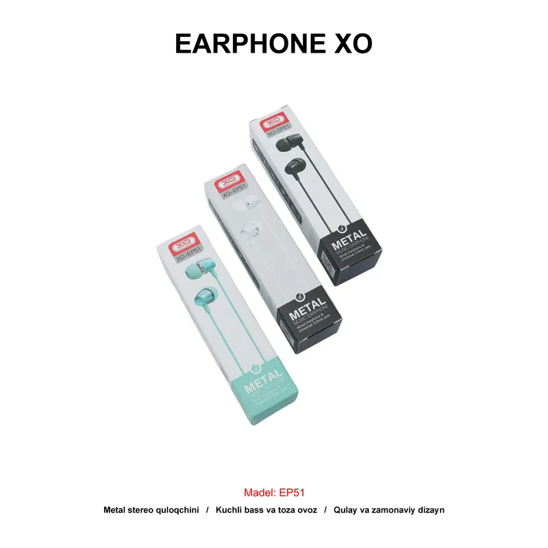 EARPHONE XO EP51 BLACK