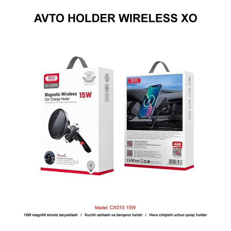 AVTO HOLDER WIRELESS XO CX015 15W BLACK
