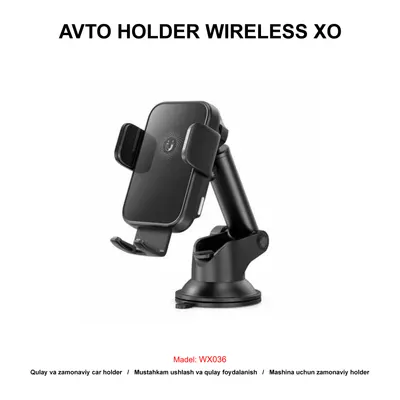 AVTO HOLDER WIRELESS XO WX036 BLACK