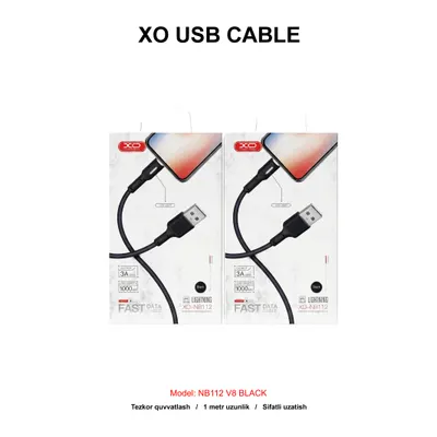 XO USB CABLE NB112 V8 BLACK