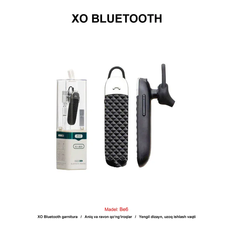 BLUETOOTH XO BE6 BLACK