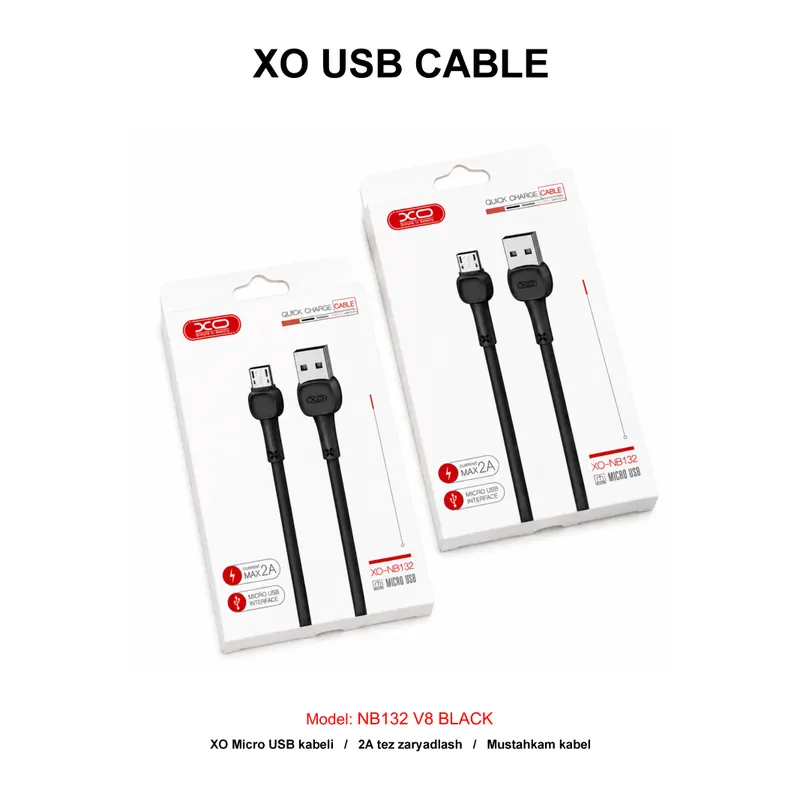XO USB CABLE NB132 V8 BLACK