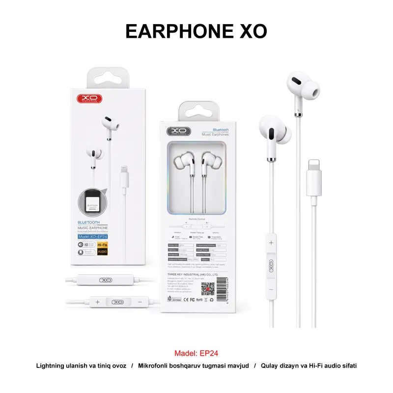 EARPHONE XO EP24 WHITE