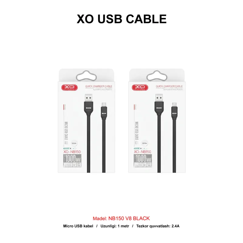 XO USB CABLE NB150 V8 BLACK