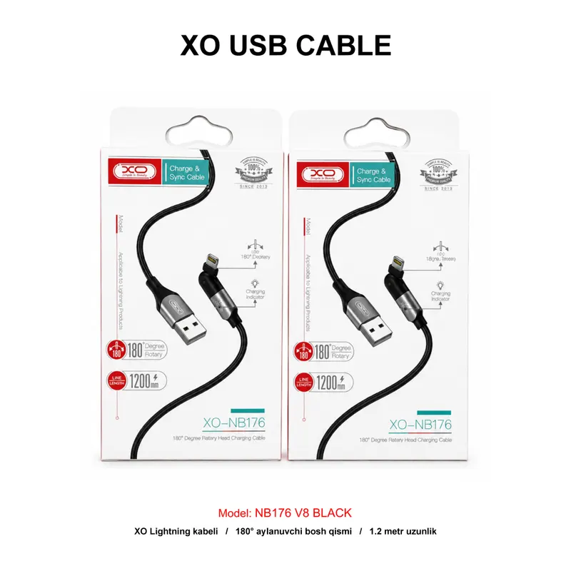 XO USB CABLE NB176 V8 BLACK
