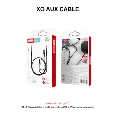 XO AUX CABLE NB178B 3,5+TC BLACK