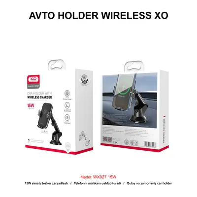 AVTO HOLDER WIRELESS XO WX027 15W BLACK