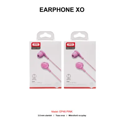 EARPHONE XO EP46 PINK