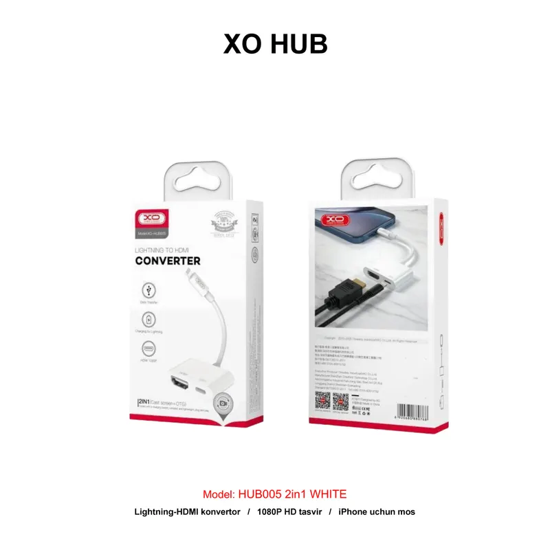 XO HUB USB-C HUB005 2in1 WHITE