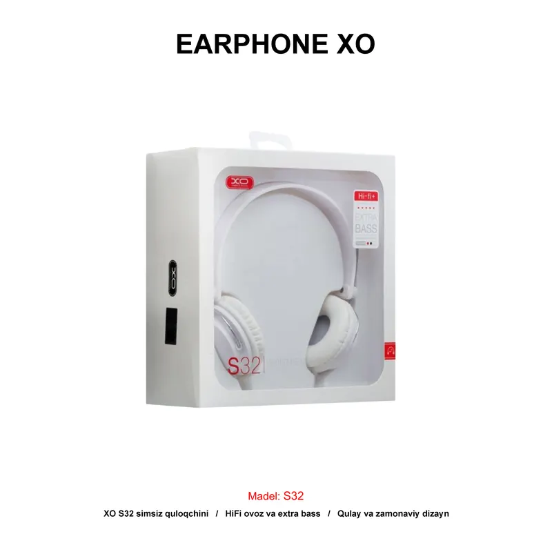 EARPHONE XO S32 WHITE
