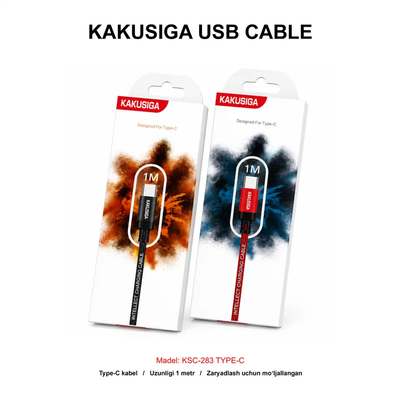 USB CABLE KAKUSIGA KSC-283 TYPE-C BLACK