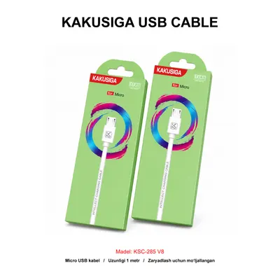USB CABLE KAKUSIGA KSC-285 V8 WHITE