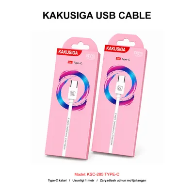 USB CABLE KAKUSIGA KSC-285 TYPE-C WHITE