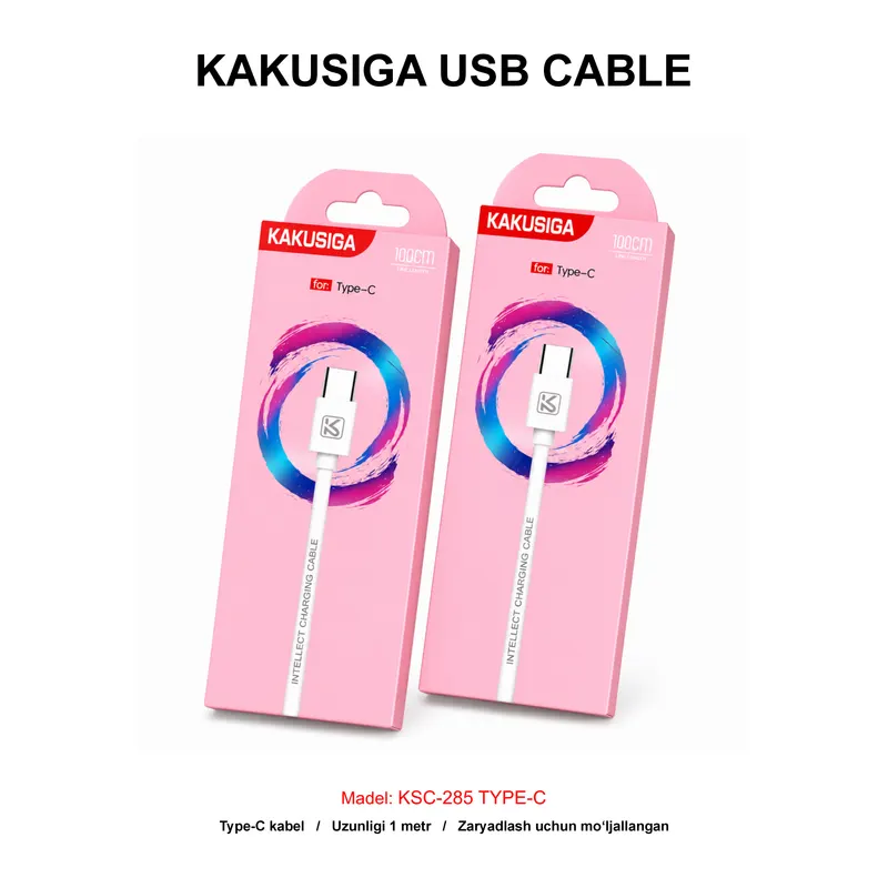 USB CABLE KAKUSIGA KSC-285 TYPE-C WHITE