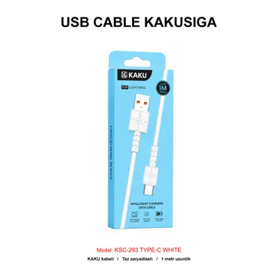USB CABLE KAKUSIGA KSC-293 TYPE-C WHITE