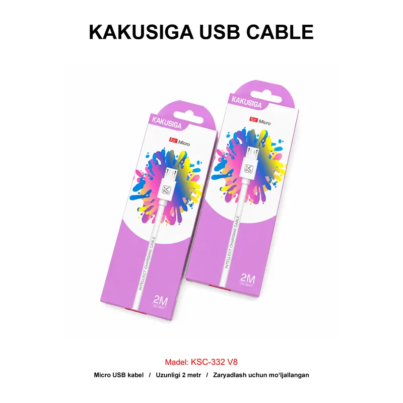 USB CABLE KAKUSIGA KSC-332 V8 WHITE