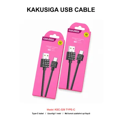 USB CABLE KAKUSIGA KSC-328 TYPE-C BLACK