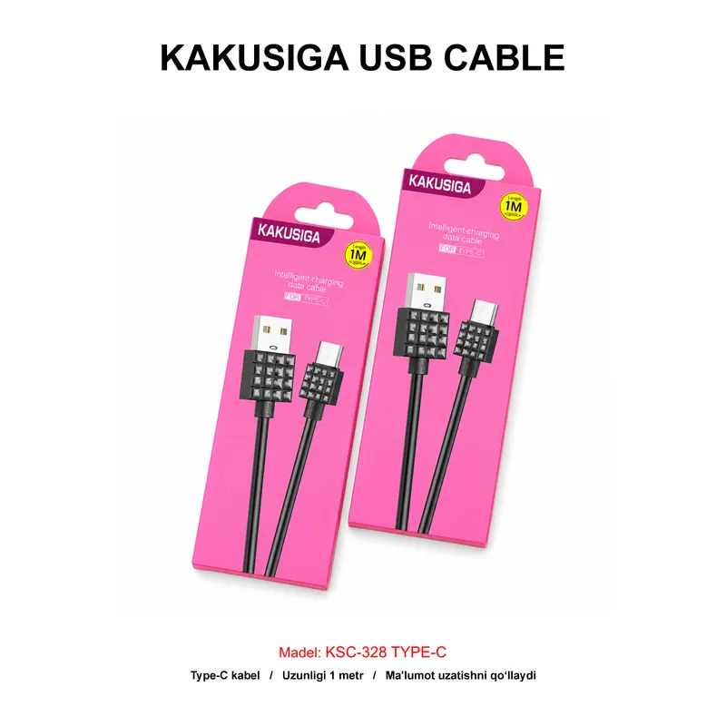 USB CABLE KAKUSIGA KSC-328 TYPE-C BLACK