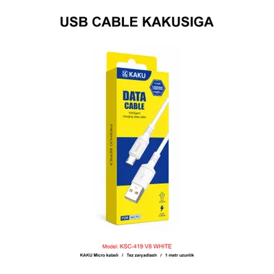 USB CABLE KAKUSIGA KSC-419 V8 WHITE