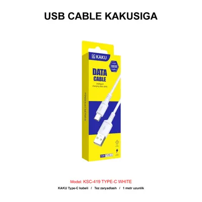 USB CABLE KAKUSIGA KSC-419 TYPE-C WHITE