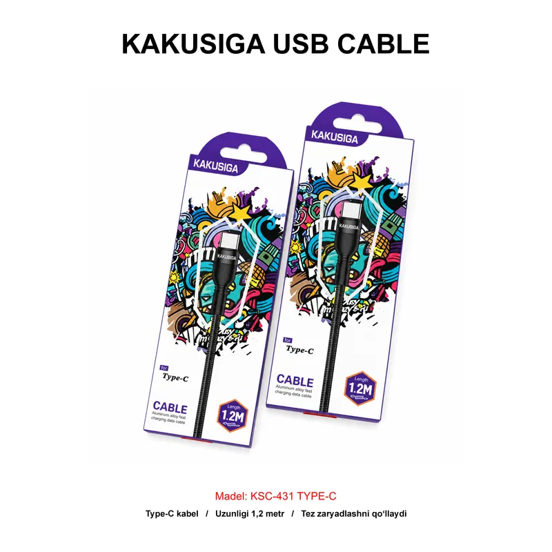 USB CABLE KAKUSIGA KSC-431 TYPE-C GREEN