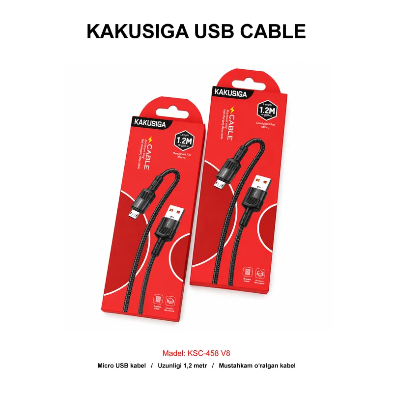 USB CABLE KAKUSIGA KSC-458 V8 BLACK