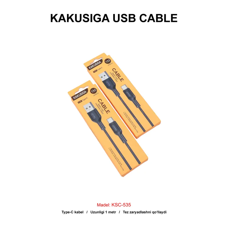 USB CABLE KAKUSIGA KSC-535 TYPE-C BLACK