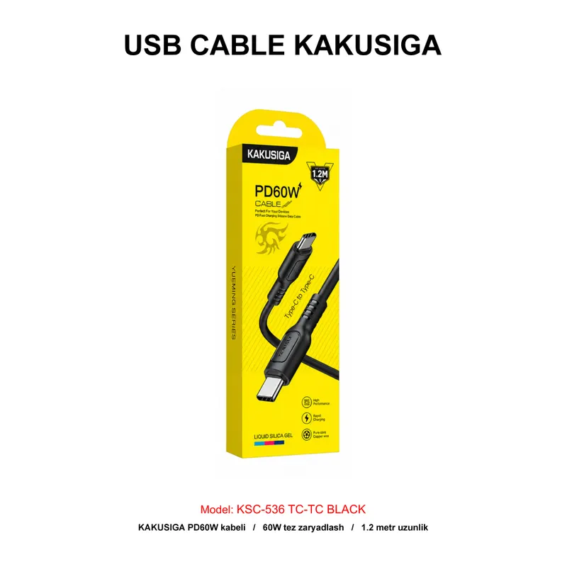 USB CABLE KAKUSIGA KSC-536 TC-TC BLACK