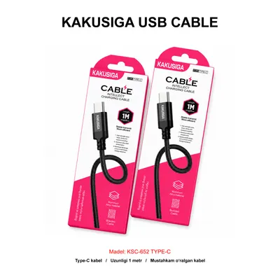 USB CABLE KAKUSIGA KSC-652 TYPE-C BLACK