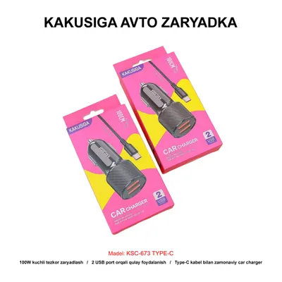 CAR CHARGER KAKUSIGA KSC-673 TYPE-C BLACK