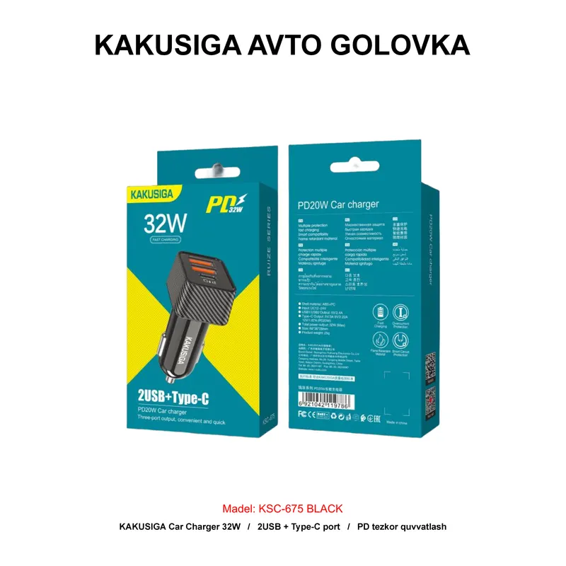 CAR CHARGER KAKUSIGA KSC-675 BLACK