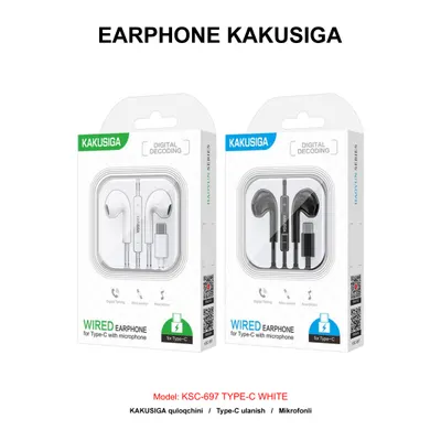 EARPHONE KAKUSIGA KSC-697 TYPE-C WHITE