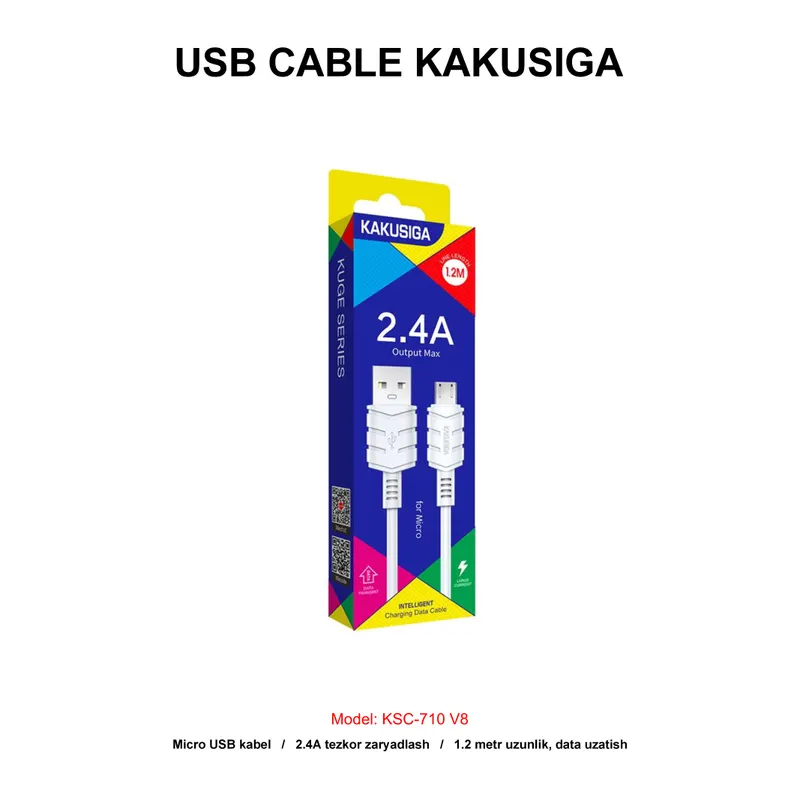 USB CABLE KAKUSIGA KSC-710 V8 WHITE