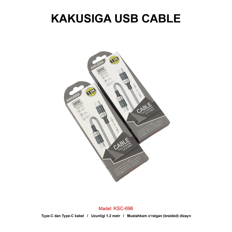 USB CABLE KAKUSIGA KSC-696 TC-TC GREY