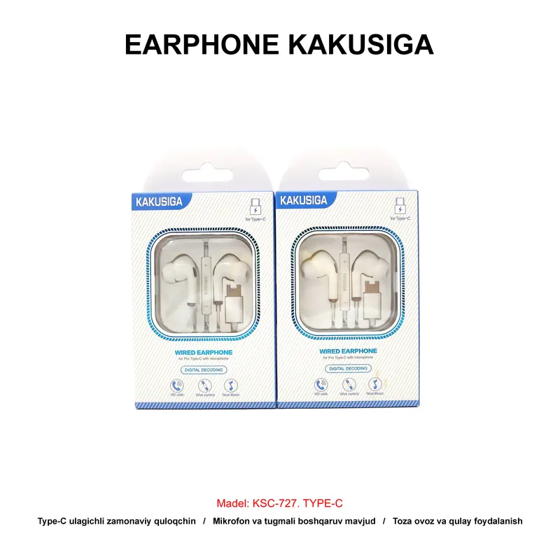 EARPHONE KAKUSIGA KSC-727 TYPE-C WHITE
