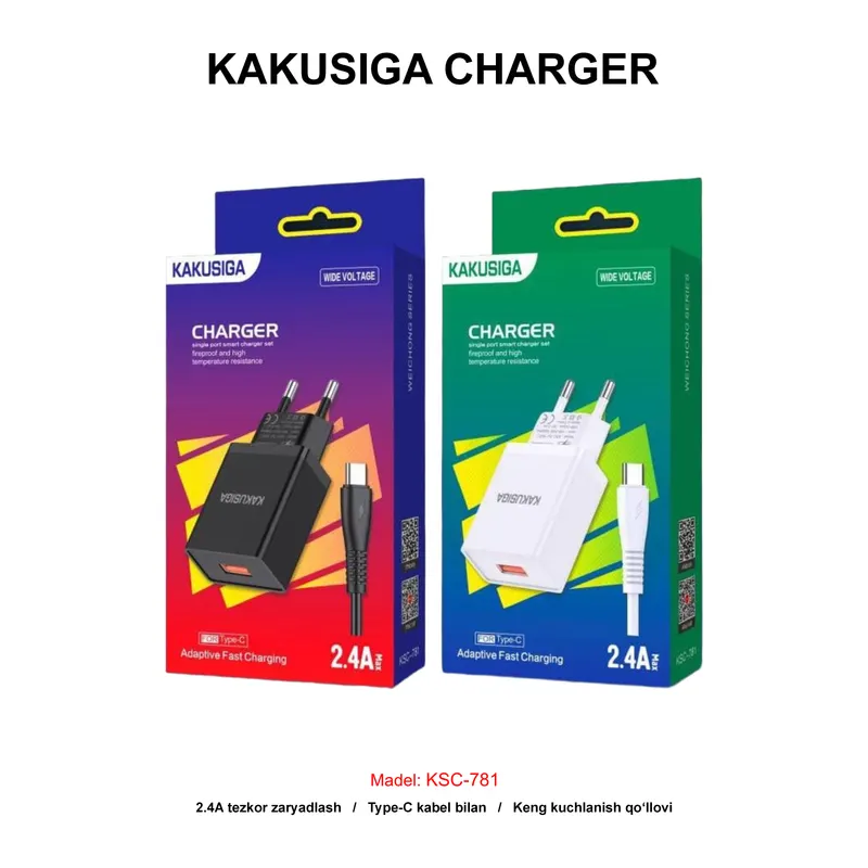 CHARGER KAKUSIGA KSC-781 TYPE-C BLACK