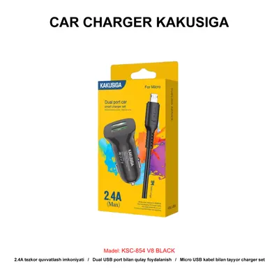 CAR CHARGER KAKUSIGA KSC-854 V8 BLACK