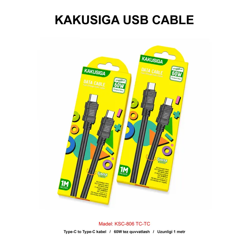 USB CABLE KAKUSIGA KSC-806 TC-TC BLACK