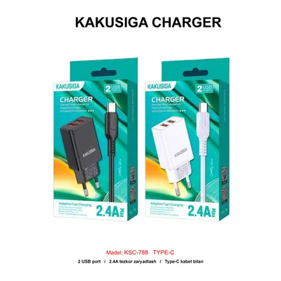 CHARGER KAKUSIGA KSC-788 TYPE-C BLACK