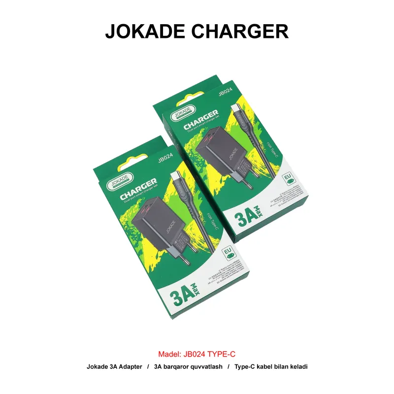 CHARGER KAKUSIGA JB024 TYPE-C BLACK