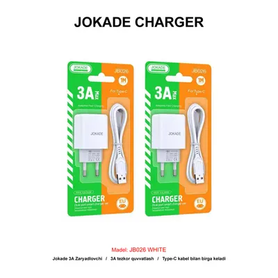 CHARGER JOKADE JB026 TYPE-C WHITE