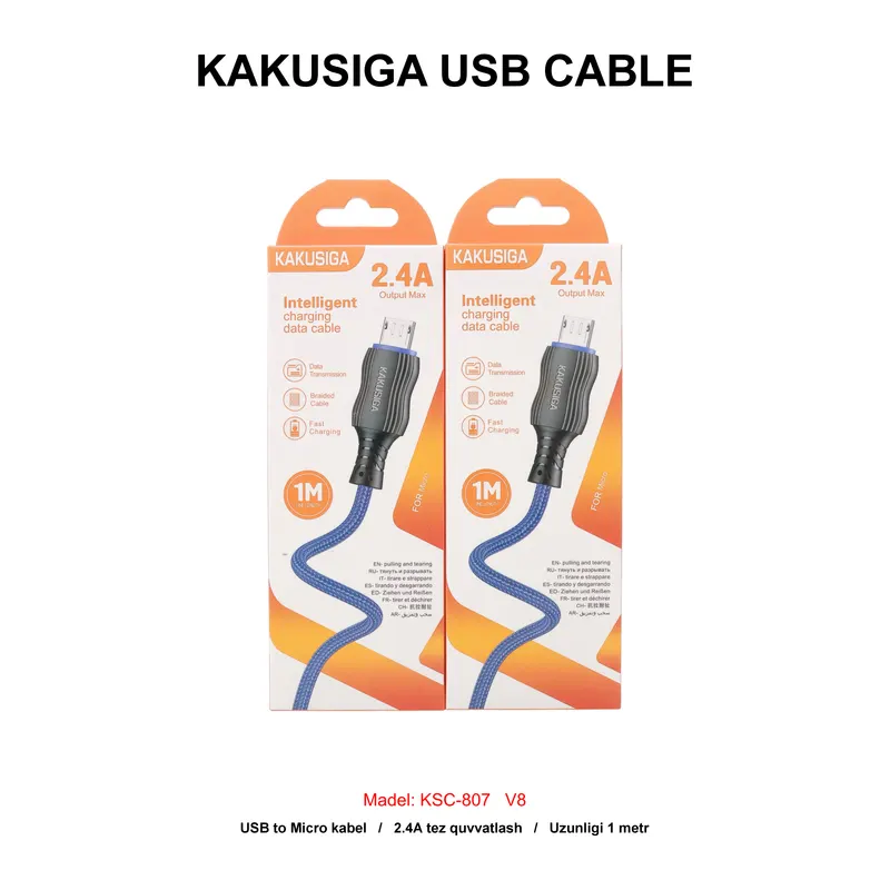 USB CABLE KAKUSIGA KSC-807 V8 BLUE