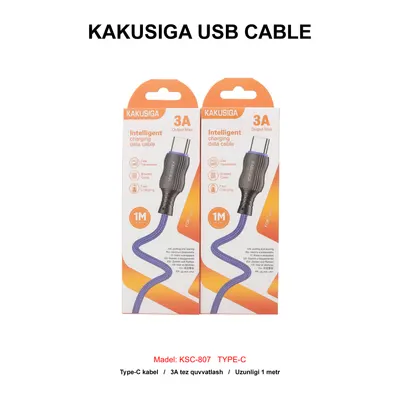 USB CABLE KAKUSIGA KSC-807 TYPE-C BLUE