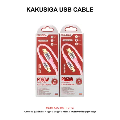 USB CABLE KAKUSIGA KSC-809 TC-TC PINK